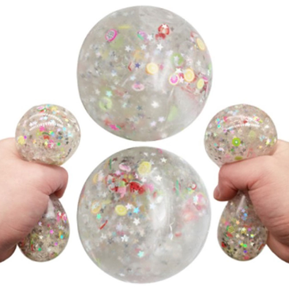 Squeeze Squishy Stressboll med Konfetti | Roliga Prylar//Festartiklar//Kalastillbehör//Leksaker//Kalasleksaker//Stressbollar//Stressleksaker | PartyOutlet