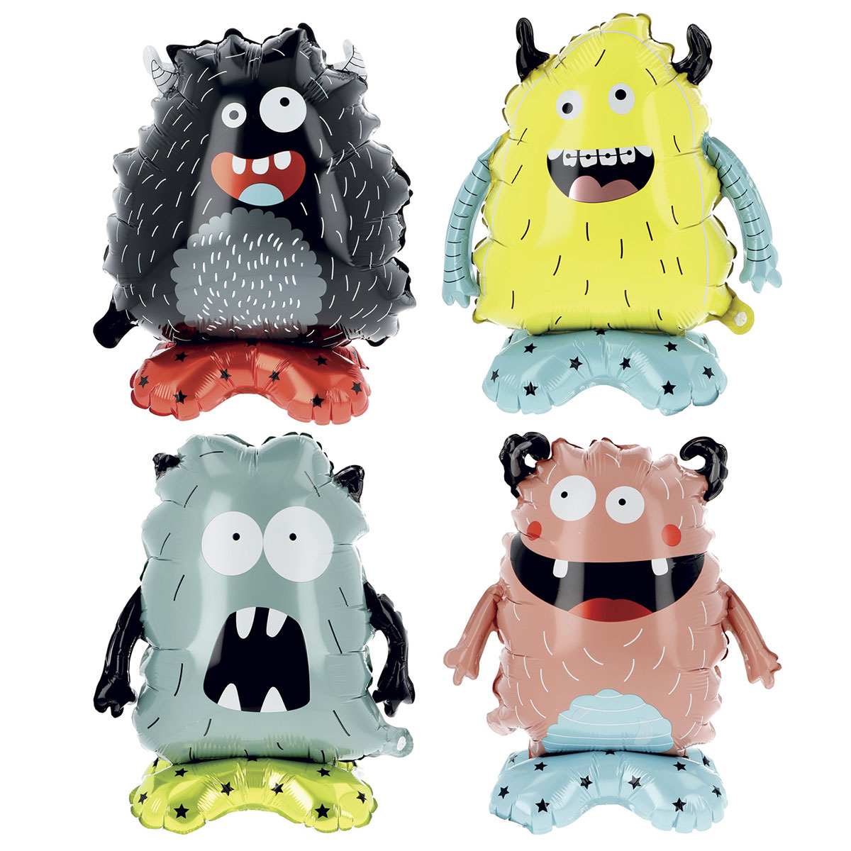 Stående Folieballong Monster 4-pack