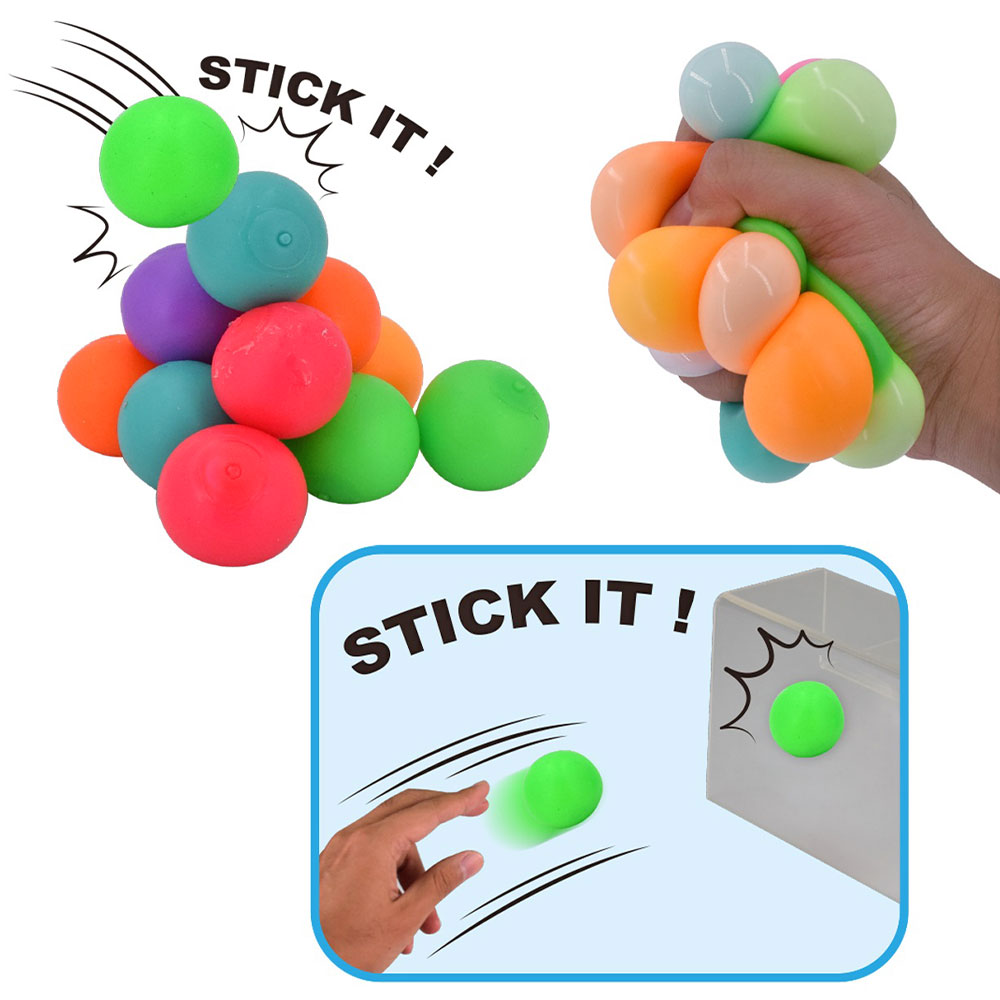 Sticky Stressbollar 6-Pack | Roliga Prylar//Festartiklar//Kalastillbehör//Leksaker//Kalasleksaker//Stressbollar//Stressleksaker | PartyOutlet